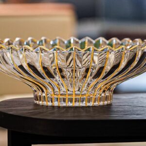 Bamboo Handle Glass Woven Texture Fruit Basket